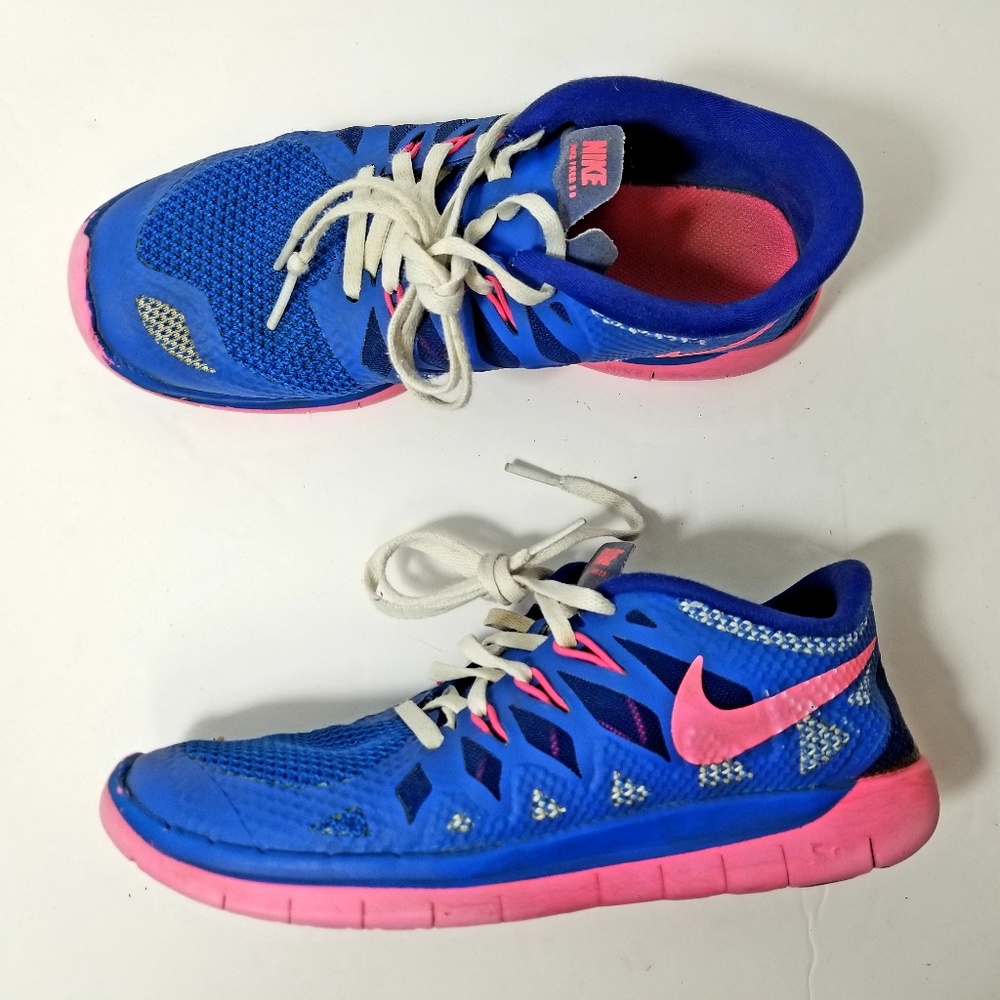 Nike Free 5.0 Pink/Blue Shoes Youth Size 5